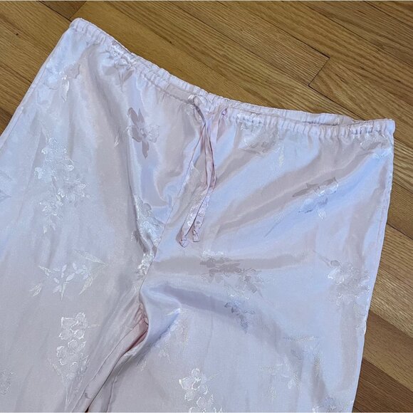 Vtg Valerie Stevens Womens Floral Satin Pajama Pants Size M Romantic Fairy Angel - Picture 2 of 12